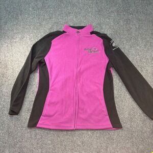 Harley-Davidson Womens XL Pink Black Fleece Full Zip Jacket Roughrider Mandan ND